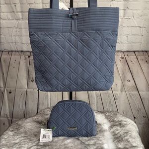 Vera Bradley Charcoal Tote & Cosmetic bag combo